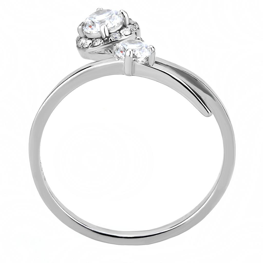 Clear CZ Stainless Steel Ring