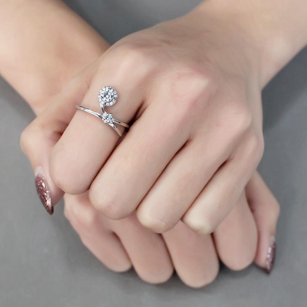 Clear CZ Stainless Steel Ring