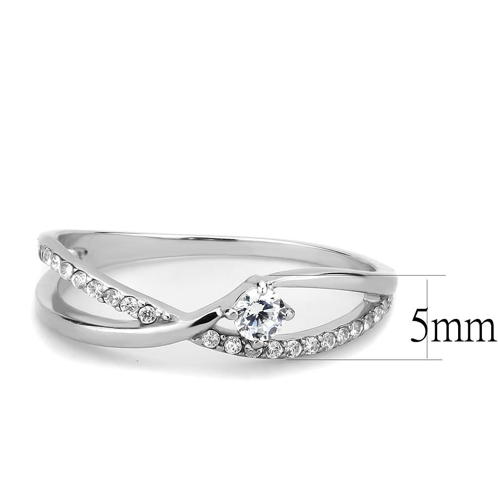 Clear CZ Stainless Steel Ring