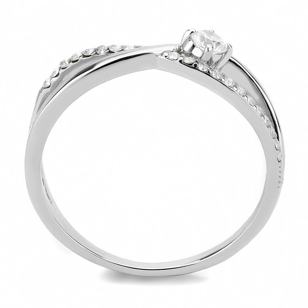 Clear CZ Stainless Steel Ring