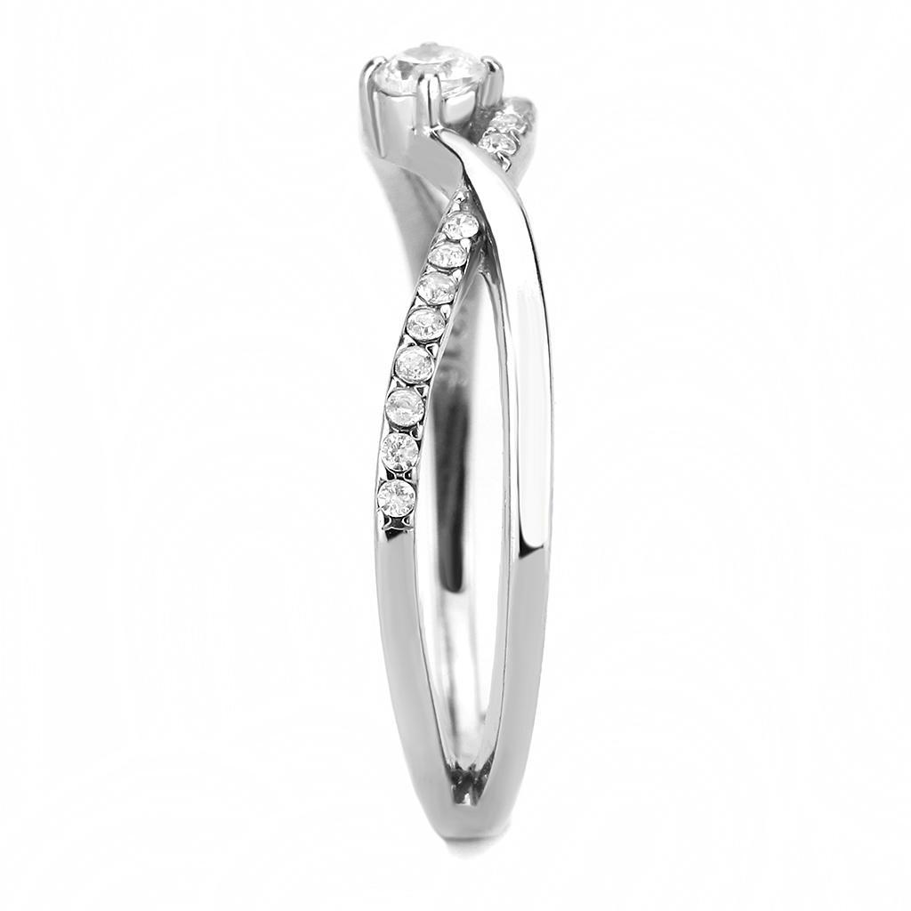 Clear CZ Stainless Steel Ring