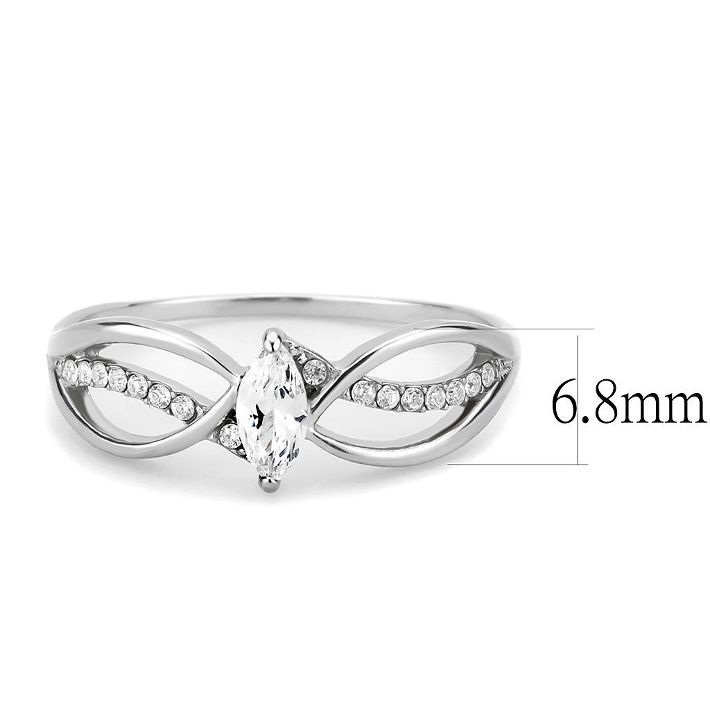 Clear CZ Stainless Steel Ring
