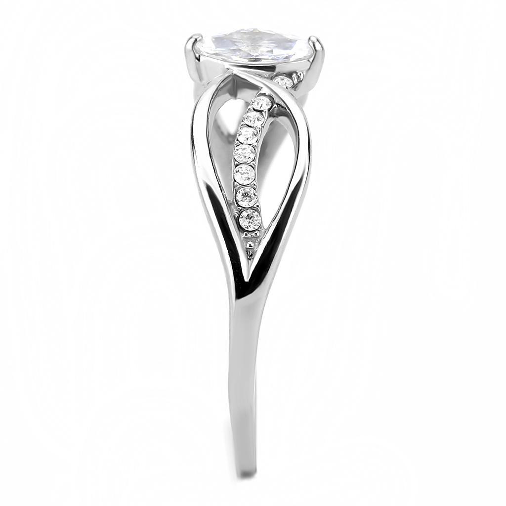 Clear CZ Stainless Steel Ring