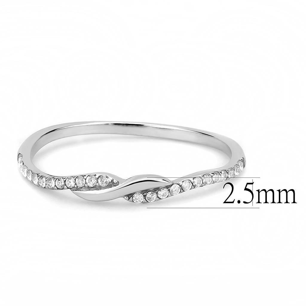 Clear CZ Stainless Steel Ring