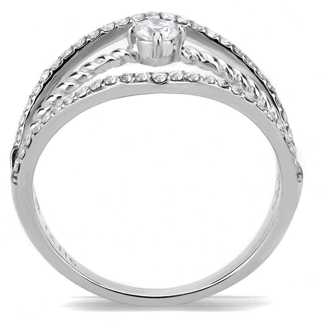 Clear CZ Stainless Steel Ring