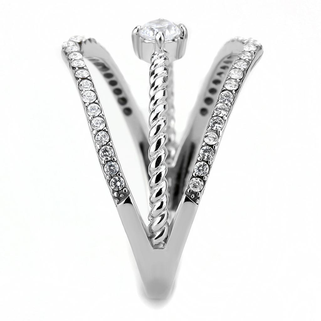 Clear CZ Stainless Steel Ring
