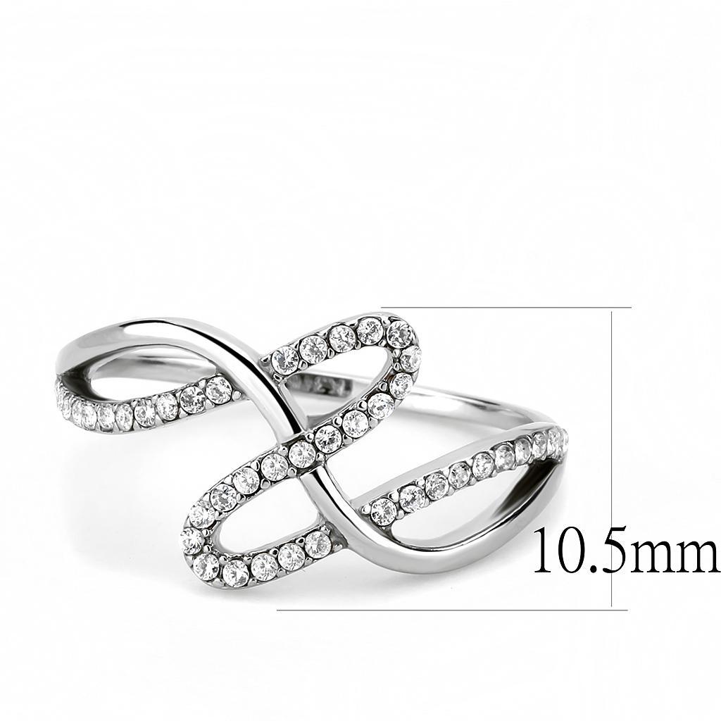 Clear CZ Stainless Steel Ring