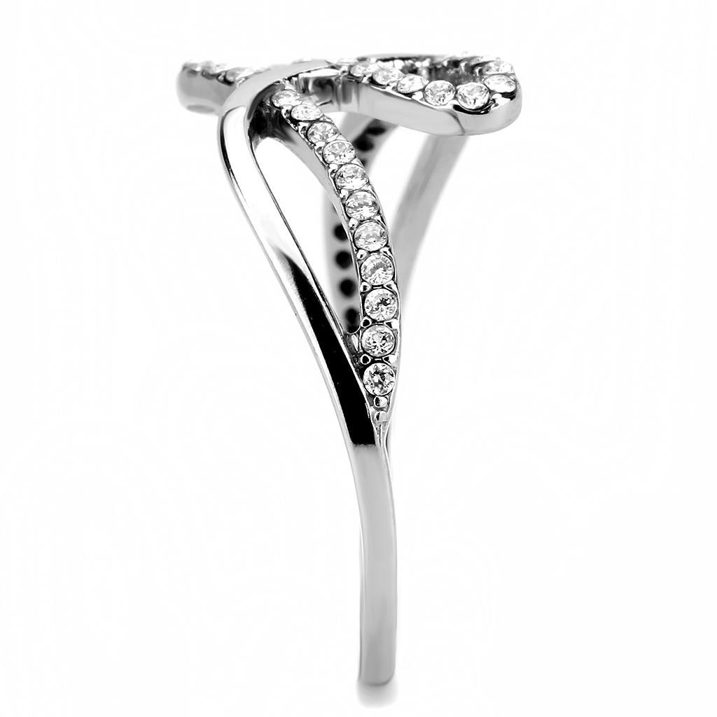 Clear CZ Stainless Steel Ring