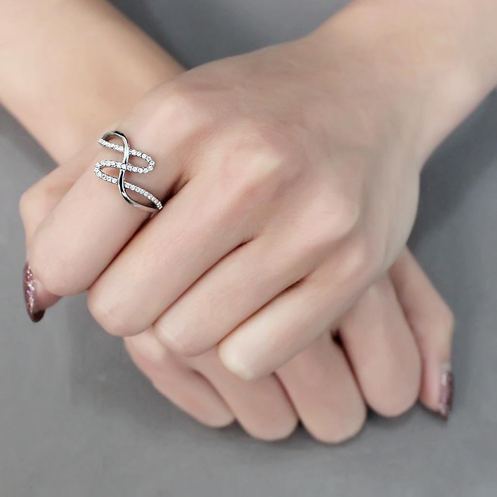 Clear CZ Stainless Steel Ring