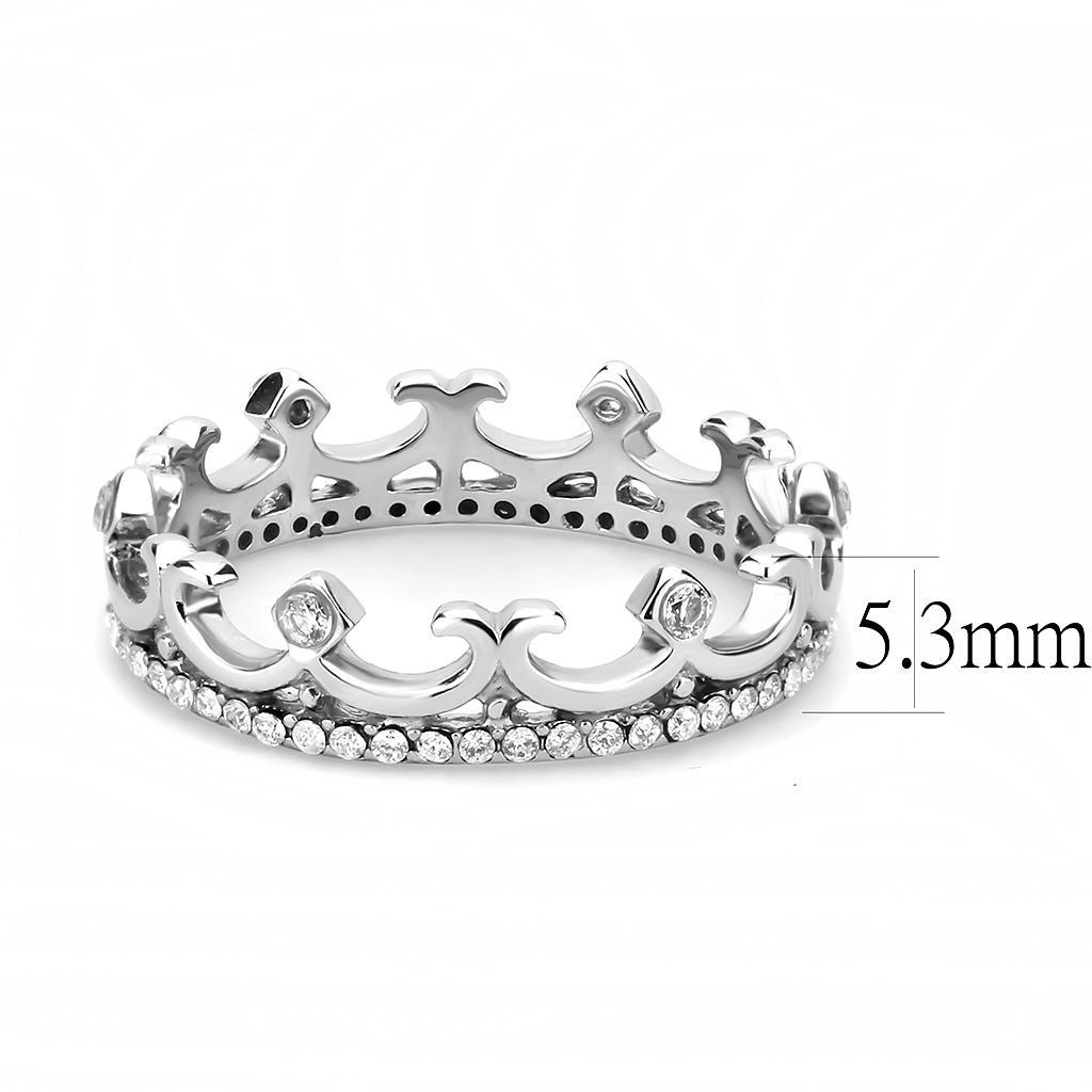 Clear CZ Stainless Steel Ring