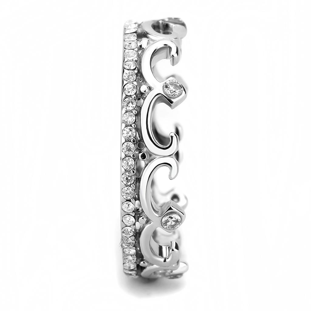 Clear CZ Stainless Steel Ring