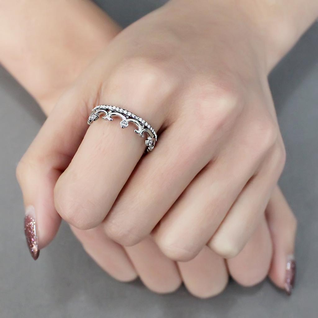 Clear CZ Stainless Steel Ring