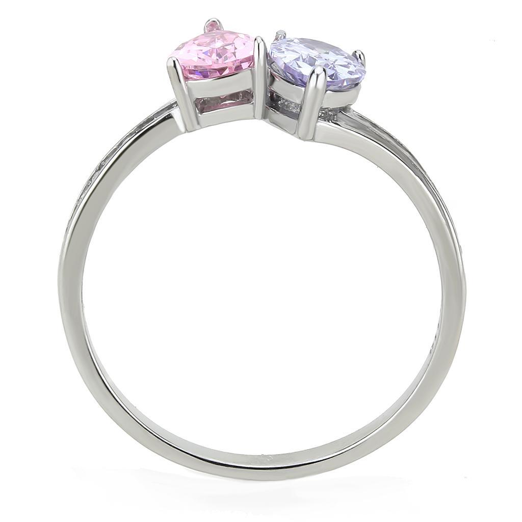 Multi-Color CZ Stainless Steel Ring