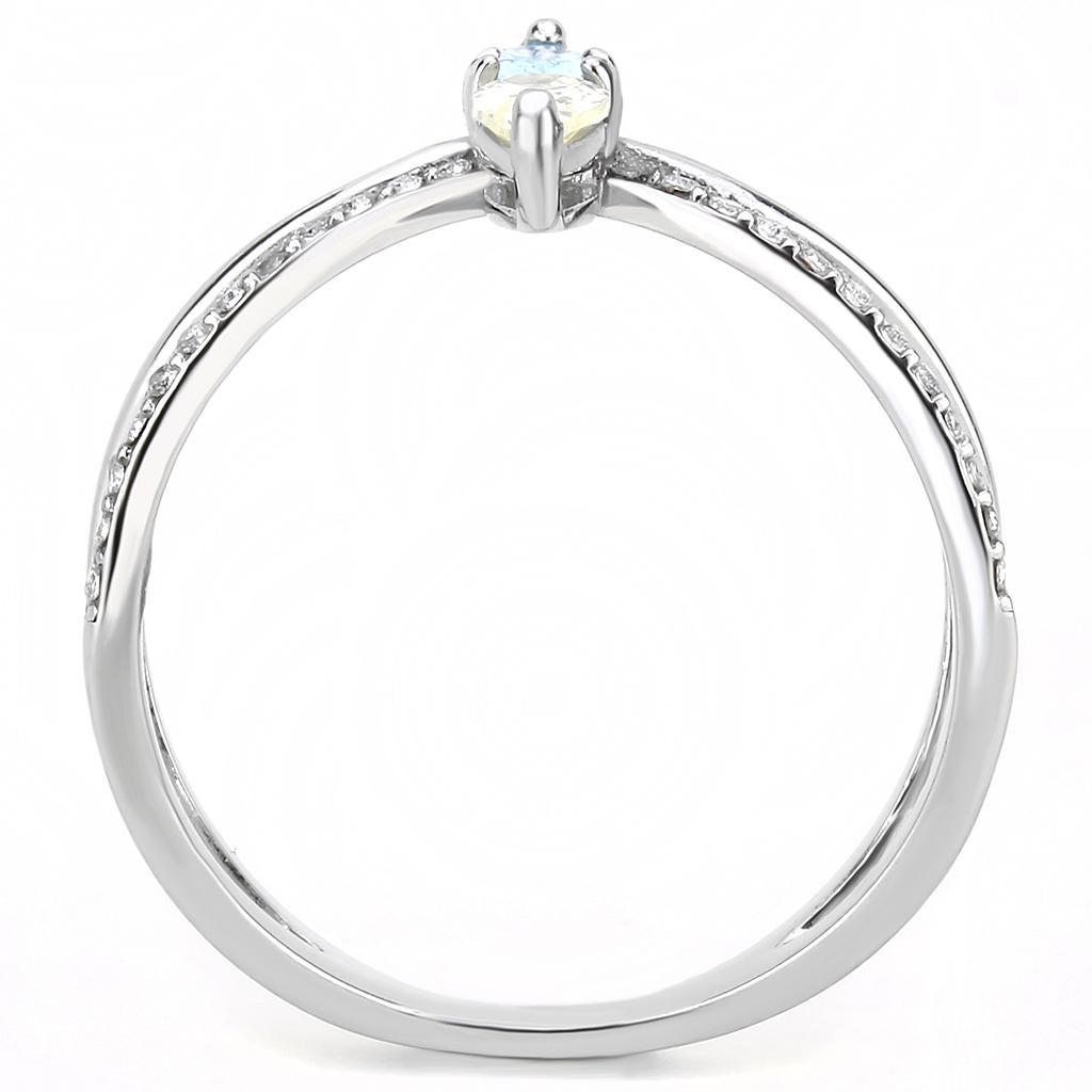 Multi-Color CZ Stainless Steel Ring