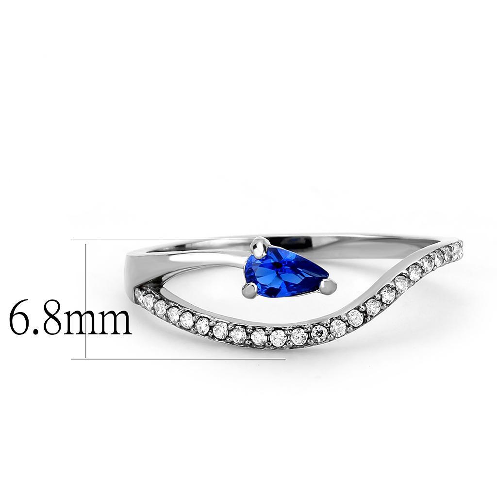 London Blue Synthetic Spinel Stainless Steel Ring