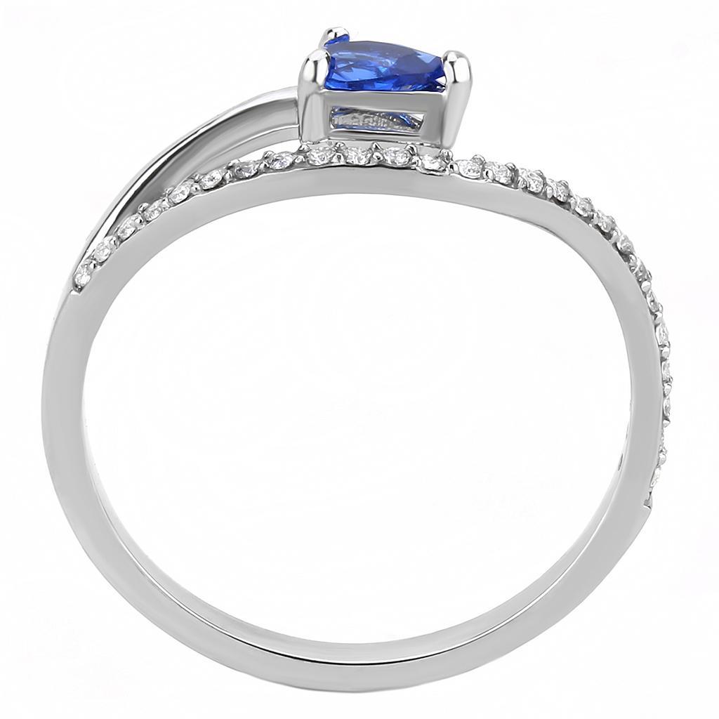 London Blue Synthetic Spinel Stainless Steel Ring