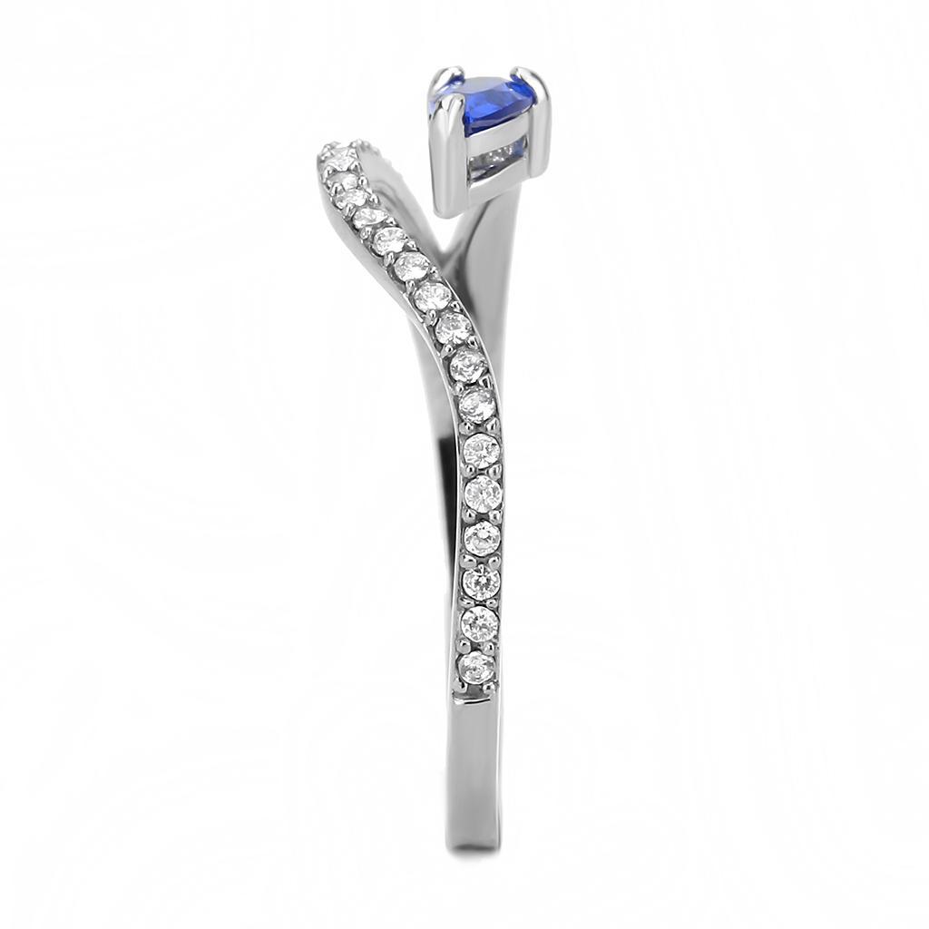 London Blue Synthetic Spinel Stainless Steel Ring