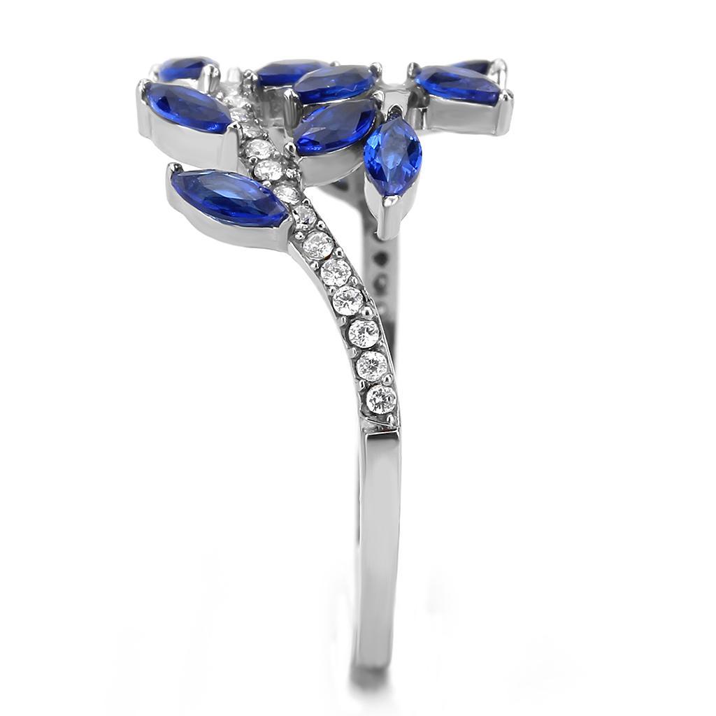 London Blue Synthetic Spinel Stainless Steel Ring