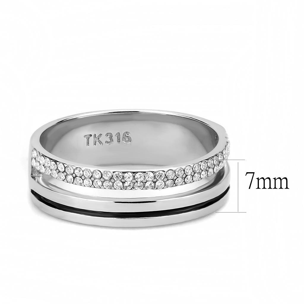 Clear CZ Stainless Steel Ring