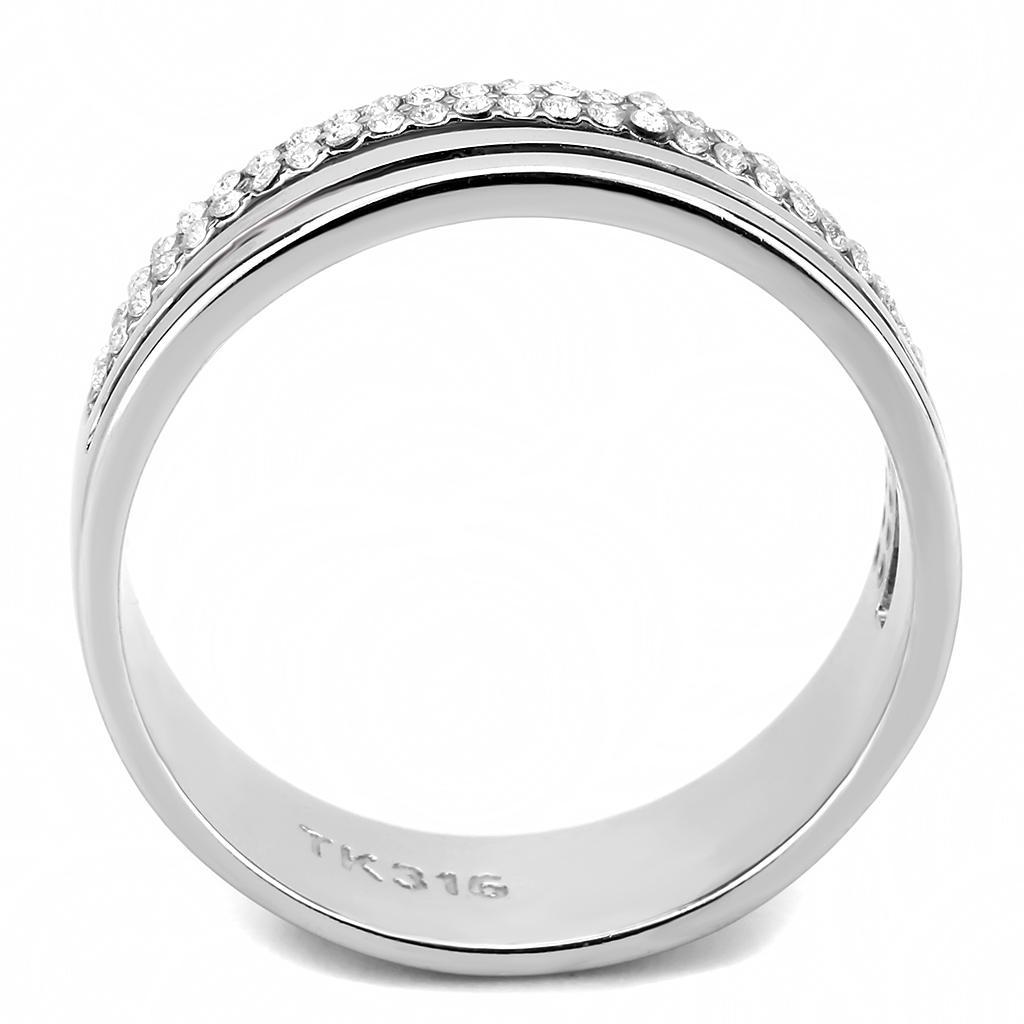 Clear CZ Stainless Steel Ring