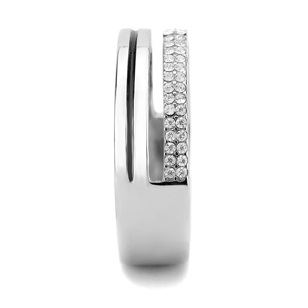 Clear CZ Stainless Steel Ring