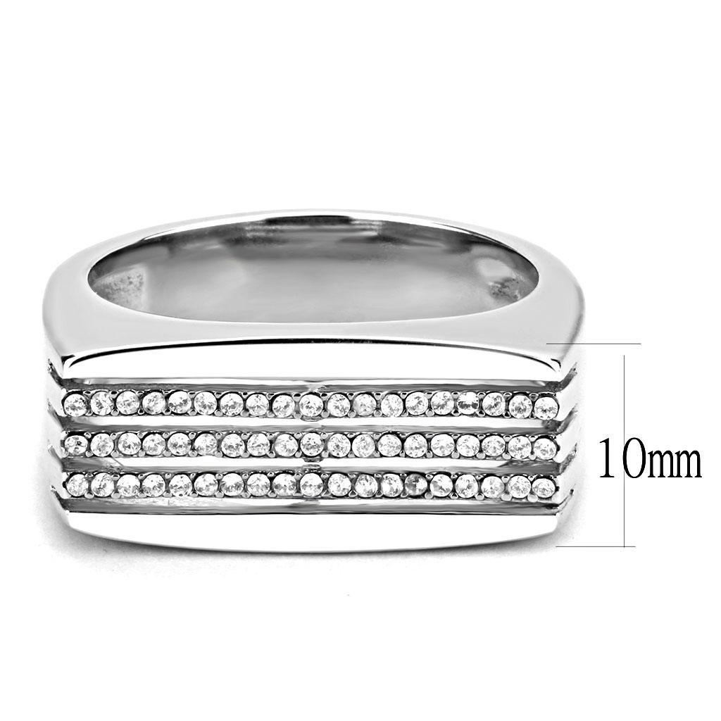 Clear CZ Stainless Steel Ring