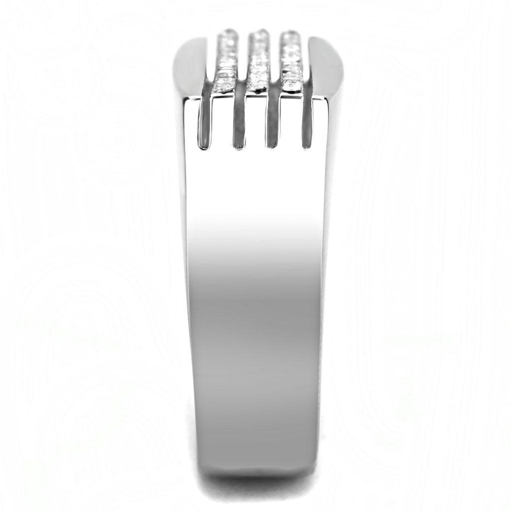 Clear CZ Stainless Steel Ring