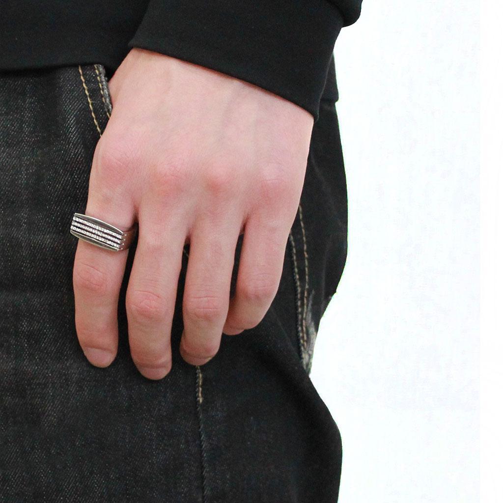 Clear CZ Stainless Steel Ring