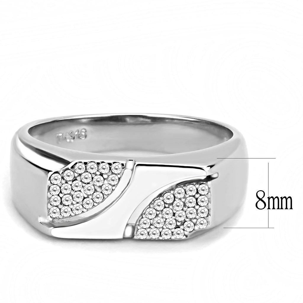 Clear CZ Stainless Steel Ring