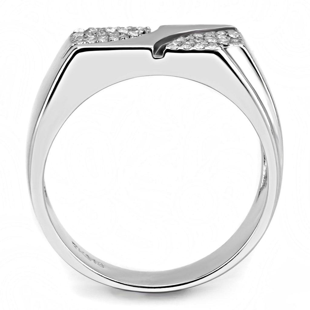 Clear CZ Stainless Steel Ring