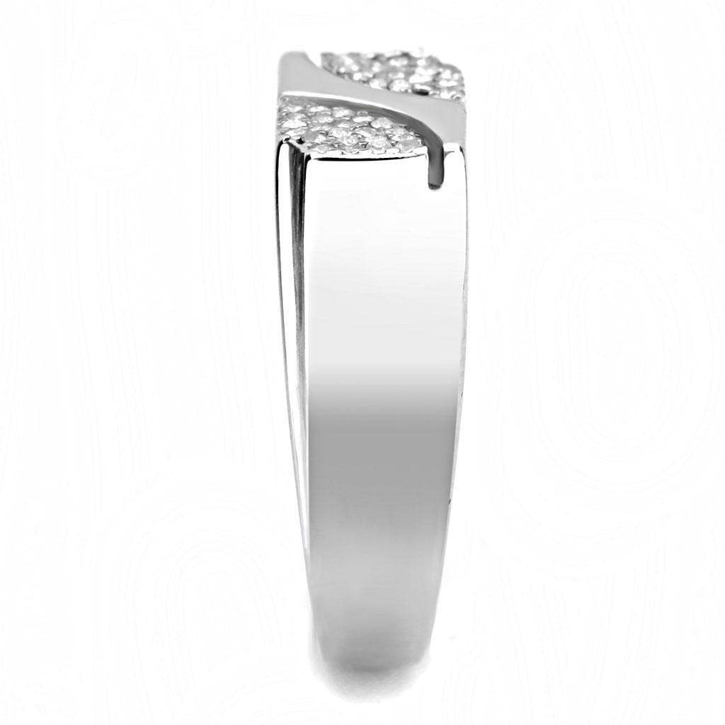 Clear CZ Stainless Steel Ring