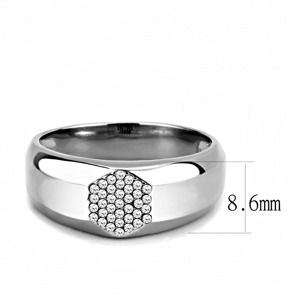 Clear CZ Stainless Steel Ring