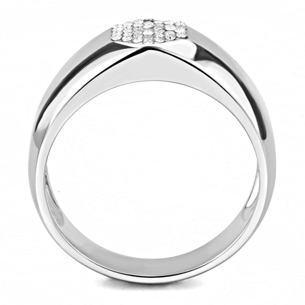 Clear CZ Stainless Steel Ring