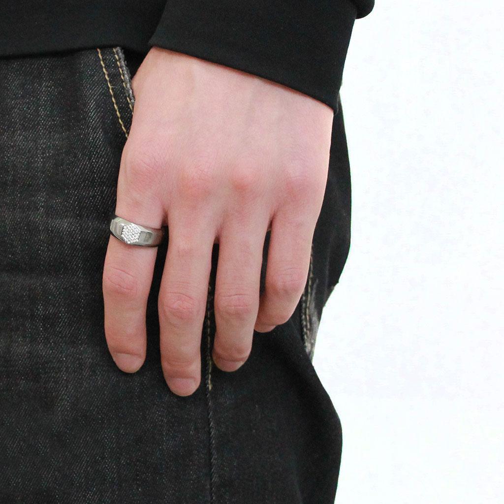 Clear CZ Stainless Steel Ring