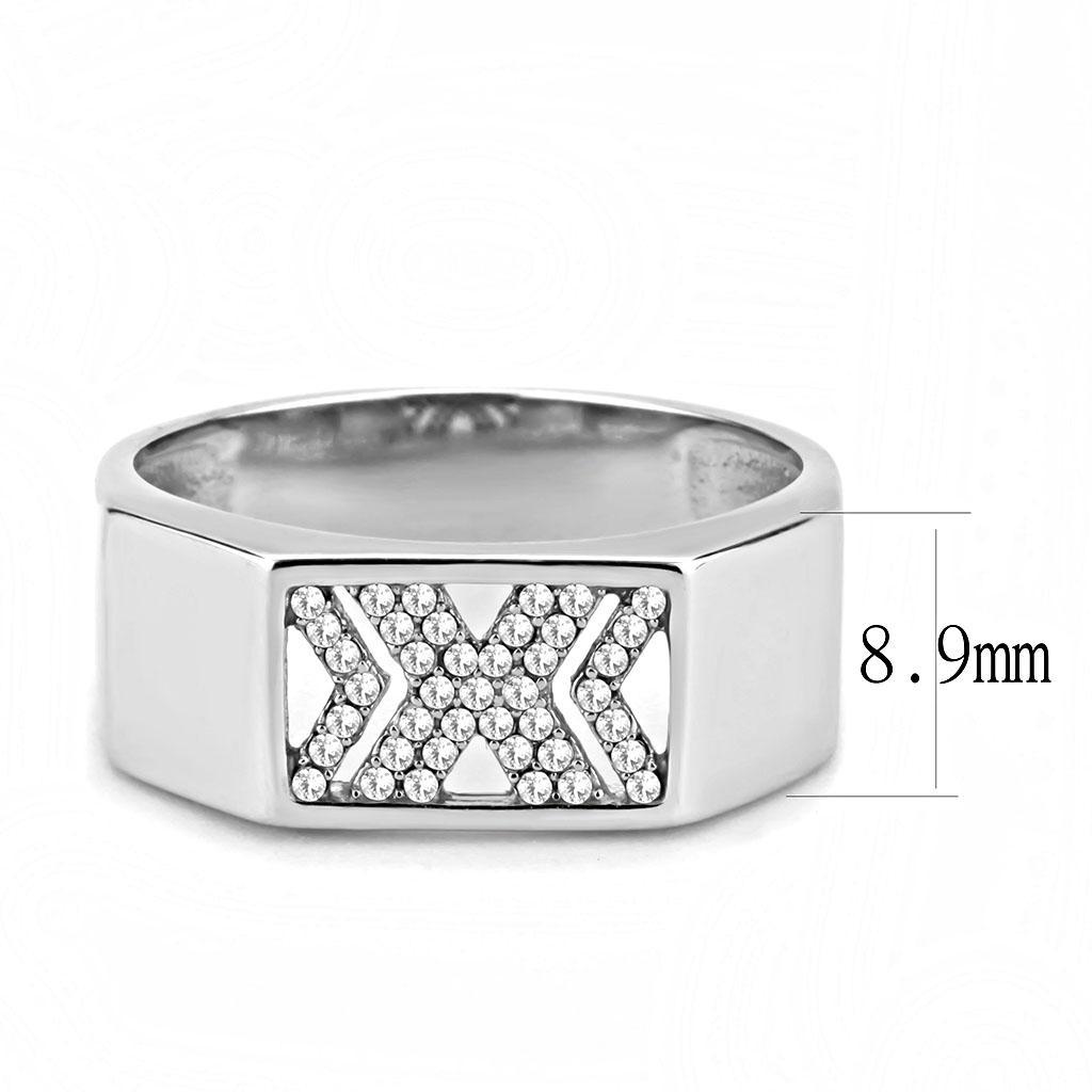 Clear CZ Stainless Steel Ring