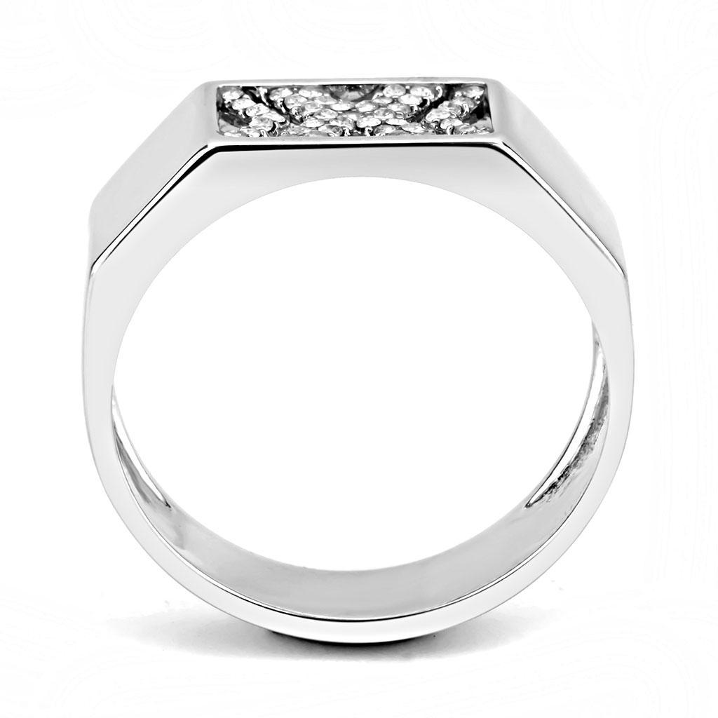 Clear CZ Stainless Steel Ring