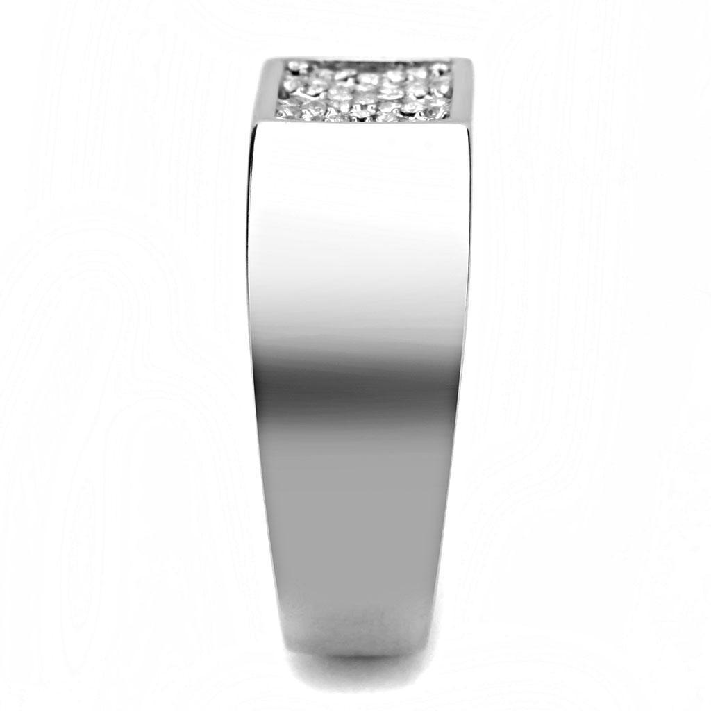 Clear CZ Stainless Steel Ring