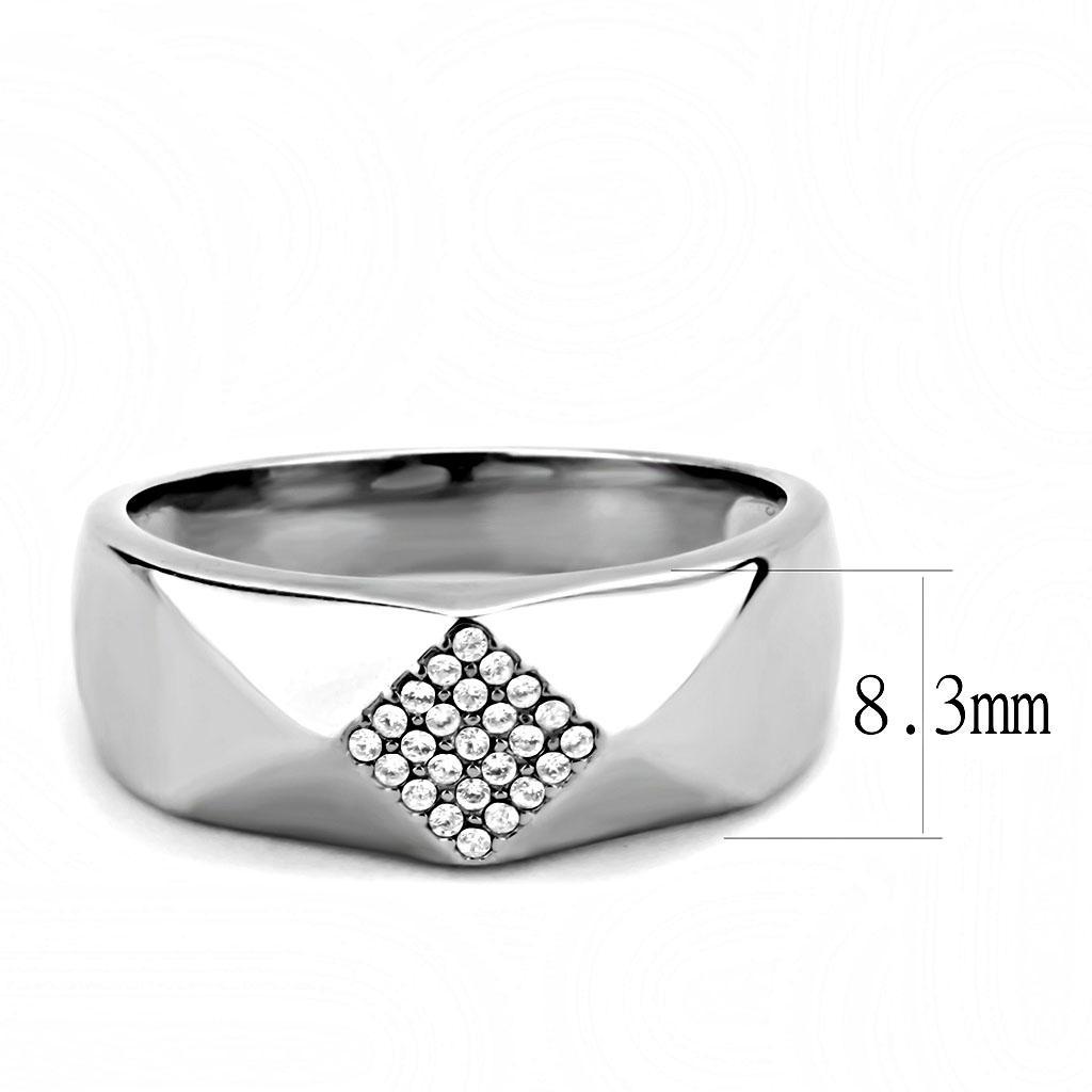 Clear CZ Stainless Steel Ring