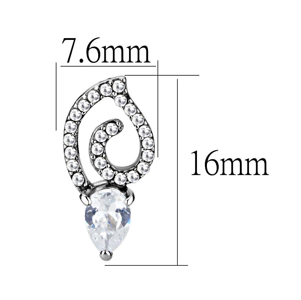 Clear CZ Stainless Steel Earrings