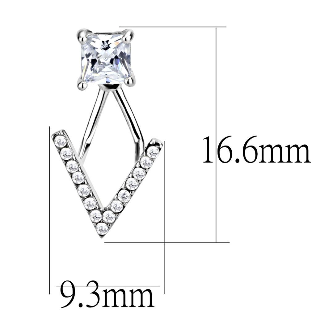 Clear CZ Stainless Steel Earrings