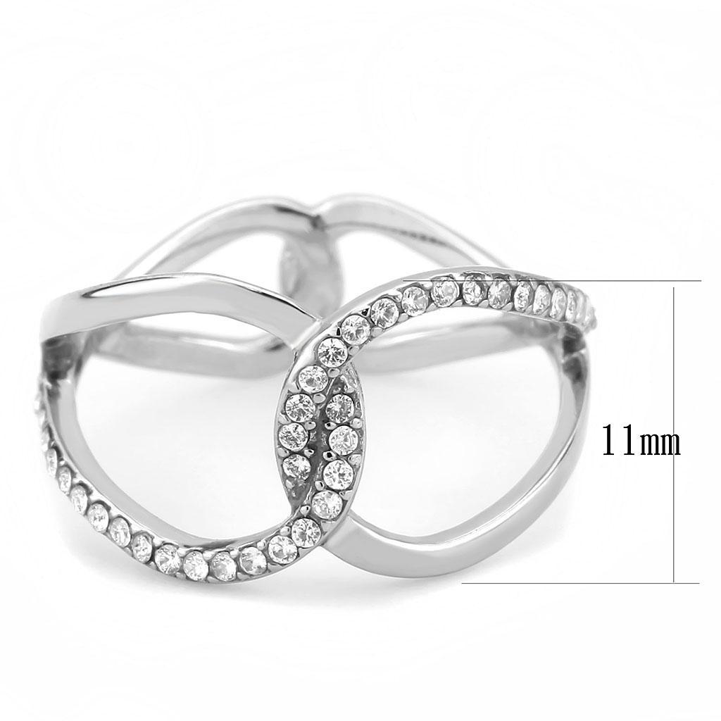 Stainless Steel Ring with Clear AAA Grade CZ Stone