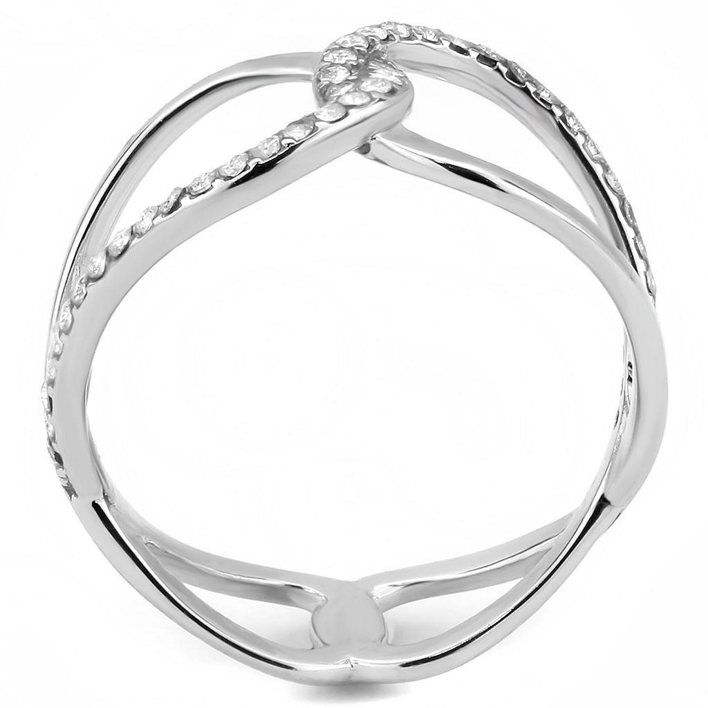 Stainless Steel Ring with Clear AAA Grade CZ Stone