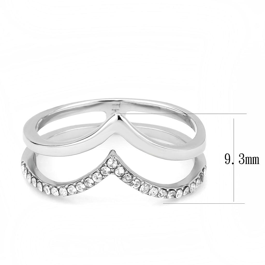 Stainless Steel Ring with Clear AAA Grade CZ Stone