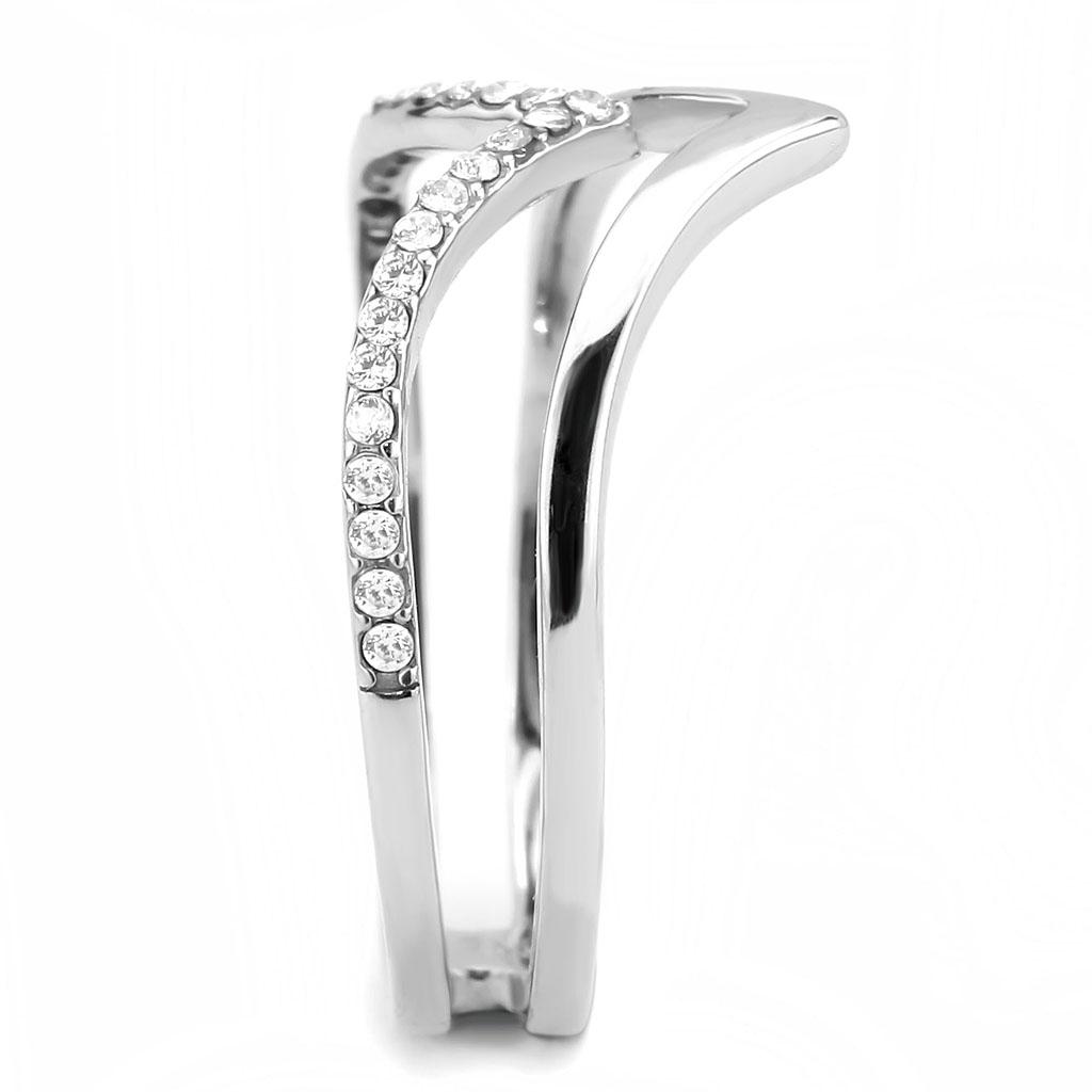 Stainless Steel Ring with Clear AAA Grade CZ Stone