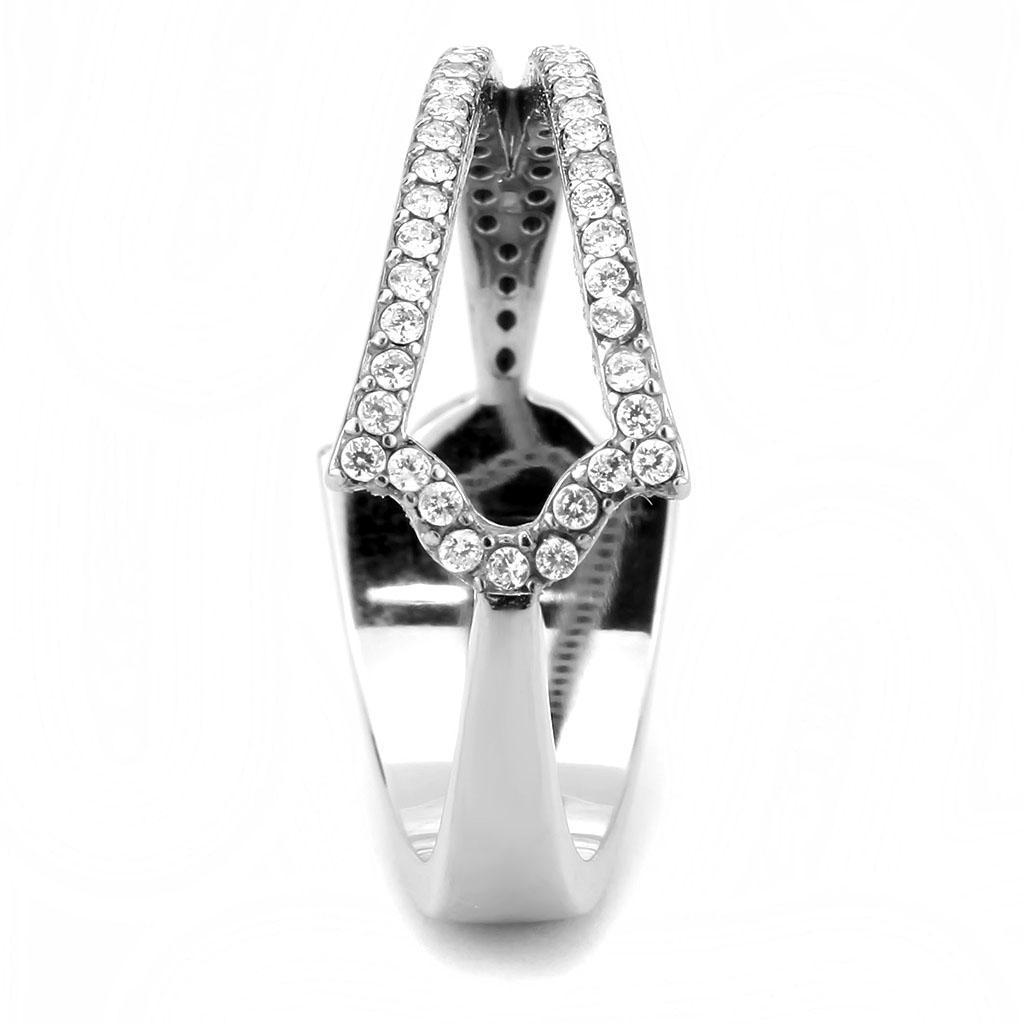 Stainless Steel Ring with Clear AAA Grade CZ Stone