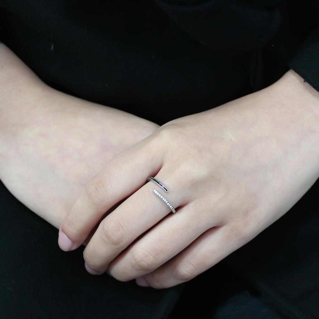 Stainless Steel Ring with Black Epoxy Stone