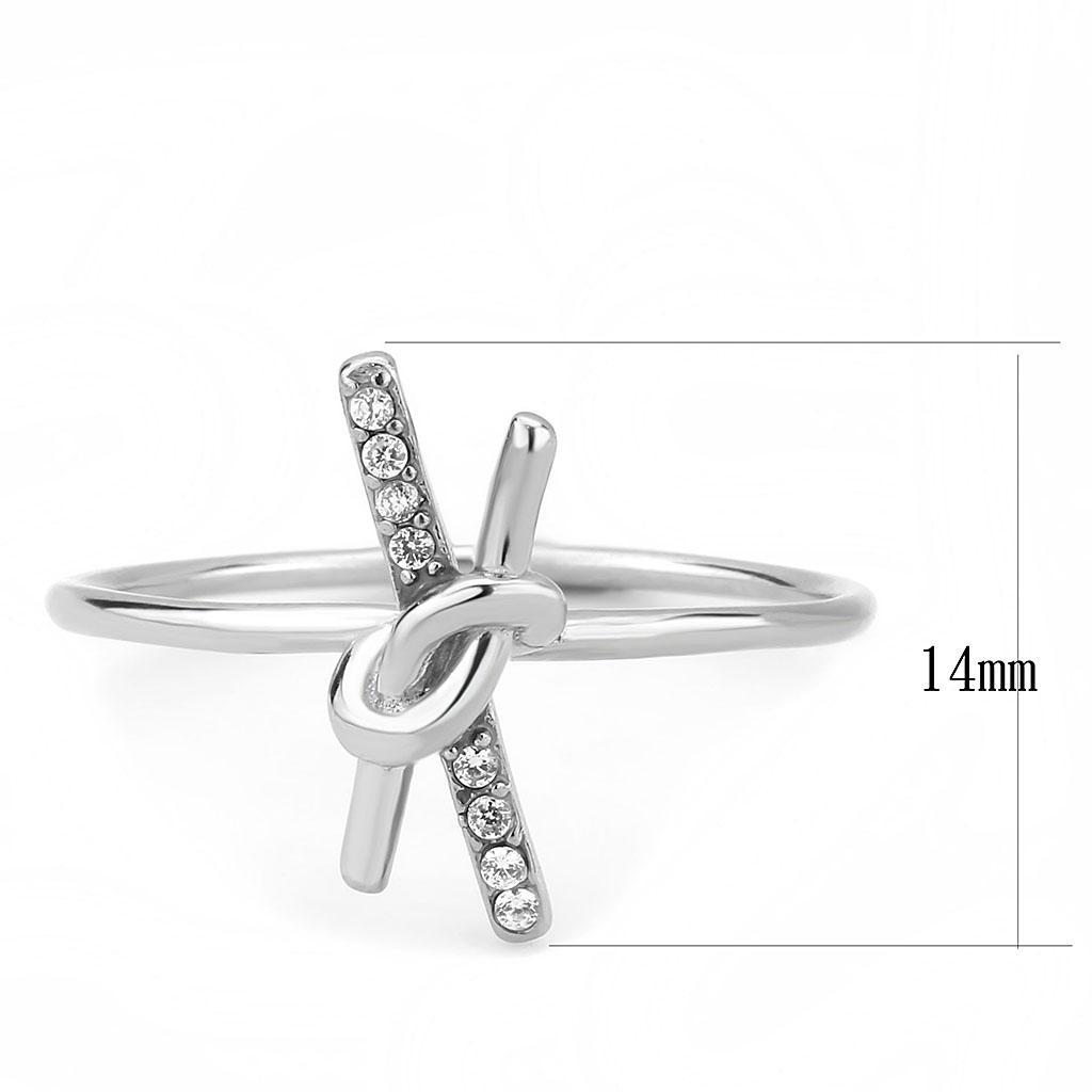 Stainless Steel Ring with Clear AAA Grade CZ Stone