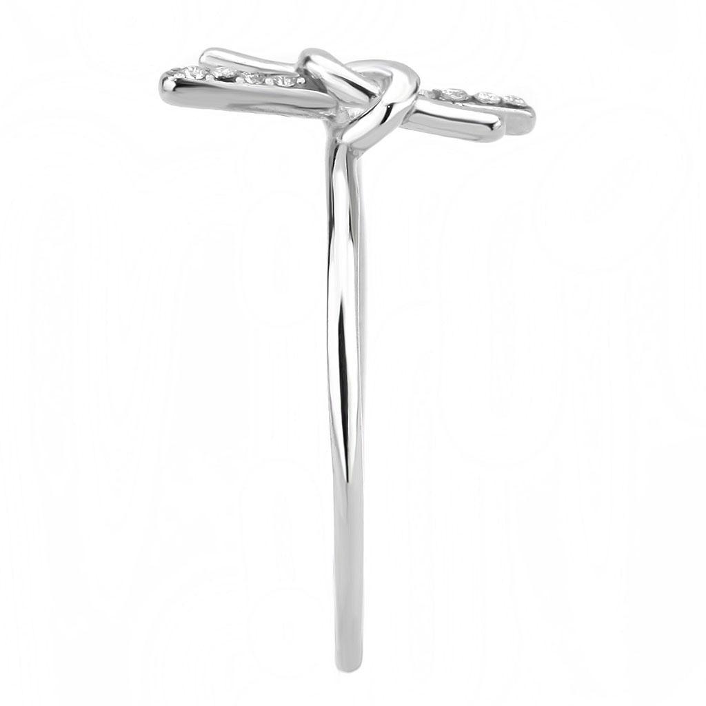 Stainless Steel Ring with Clear AAA Grade CZ Stone