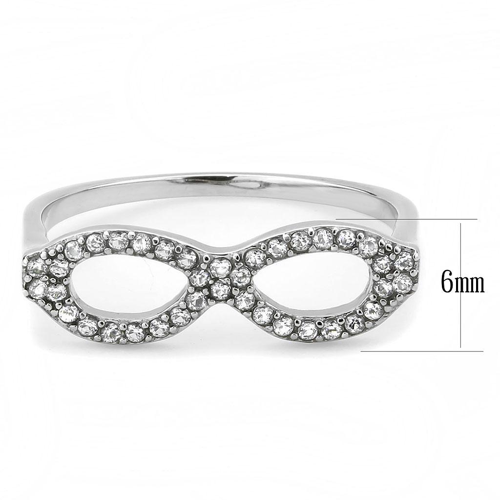Stainless Steel Ring with Clear AAA Grade CZ Stone