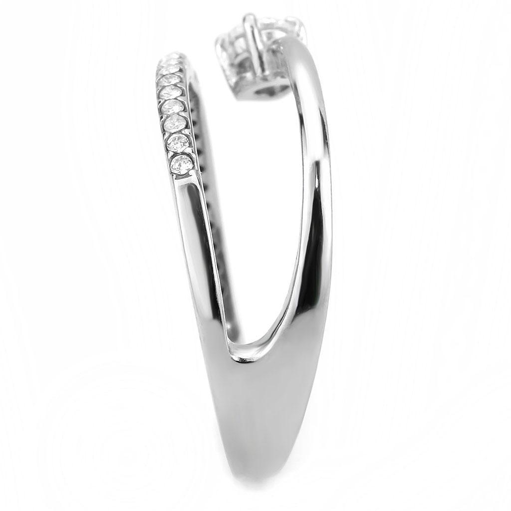 Stainless Steel Ring with Clear AAA Grade CZ Stone
